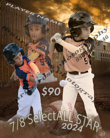2024 7/8 Select Tournament Sample $90 16x20 Framed Poster D