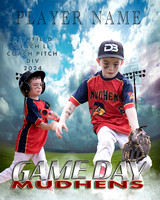 2024 Game-Day-Main Mudhens 16x20 Framed $80